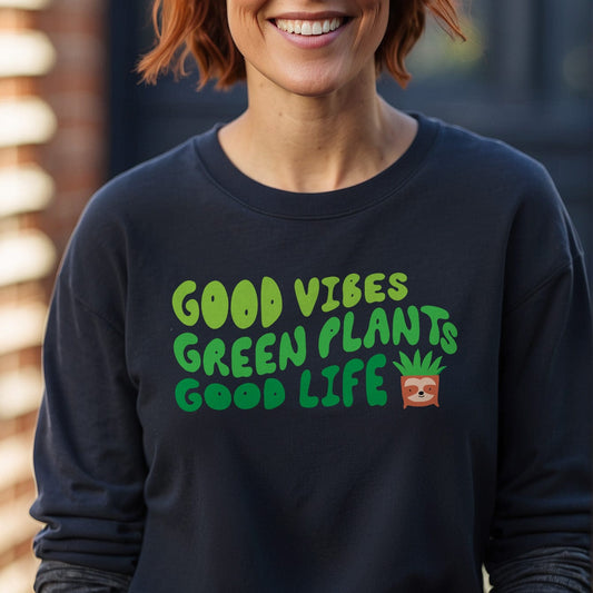 Grow Happy Gifts  Good Vibes 2 Crewneck Sweatshirt Black / S