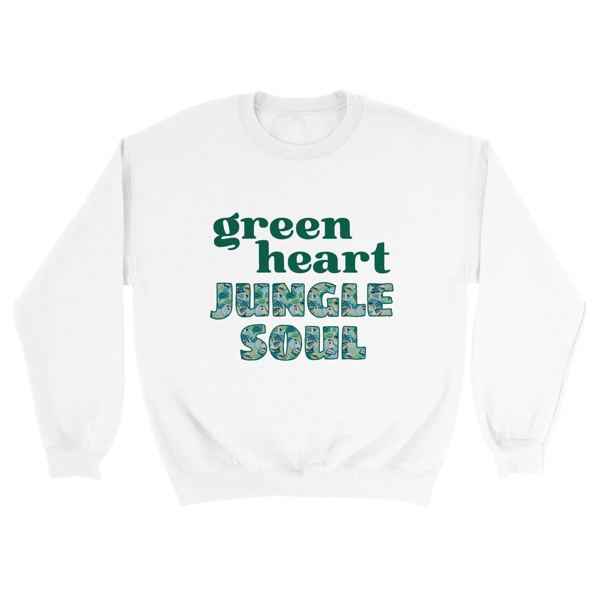 Grow Happy Gifts  Green Heart, Jungle Soul Sweatshirt White / M