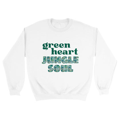 Grow Happy Gifts  Green Heart, Jungle Soul Sweatshirt White / M