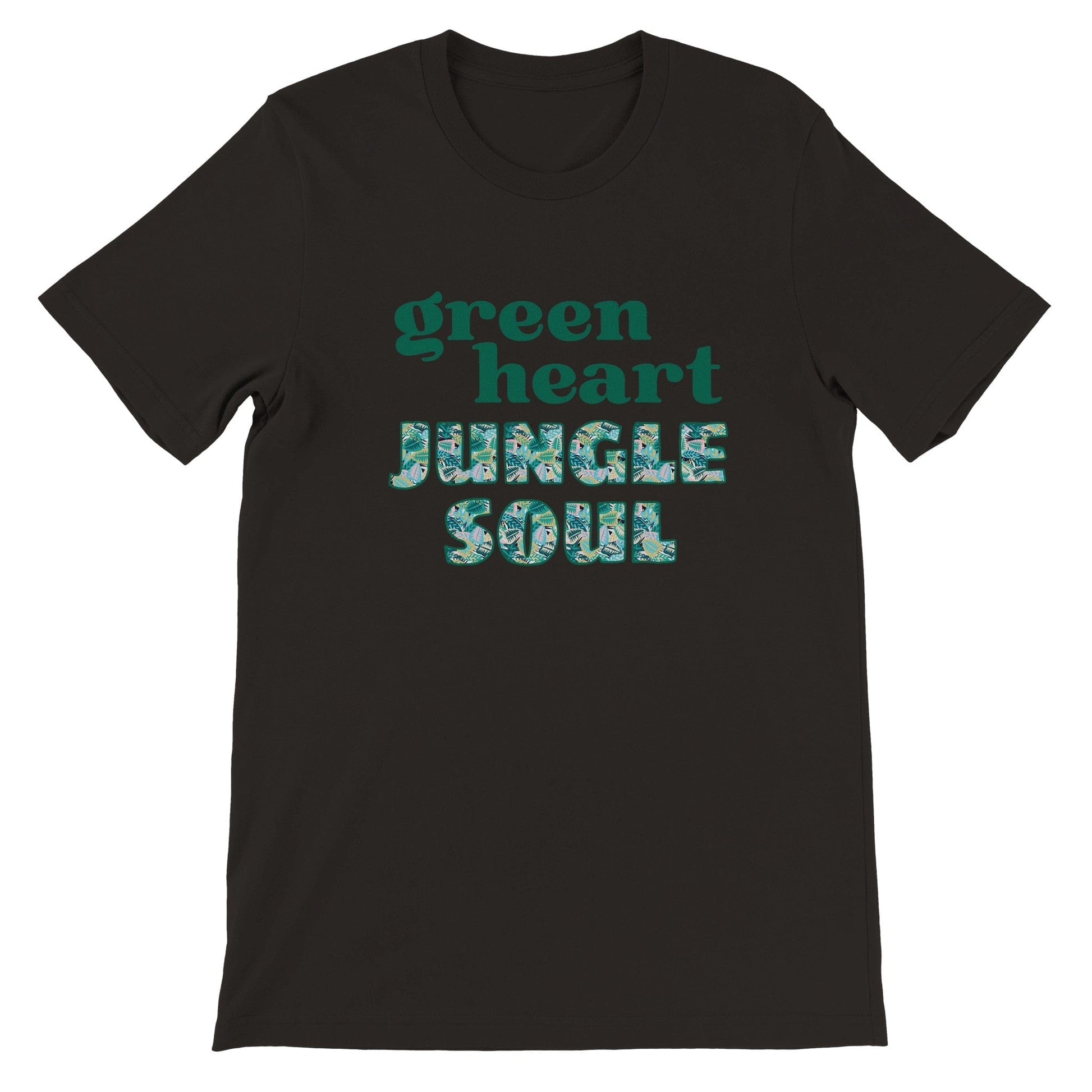 Grow Happy Gifts  Green Heart, Jungle Soul T-shirt Black / S