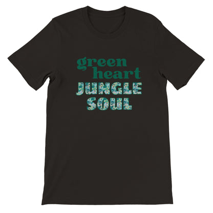 Grow Happy Gifts  Green Heart, Jungle Soul T-shirt Black / S