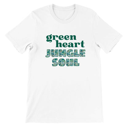 Grow Happy Gifts  Green Heart, Jungle Soul T-shirt White / S