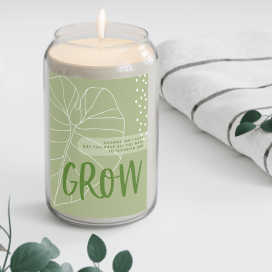 Grow Happy Gifts  "Grow" Scented Candle Vanilla Bean / 13.75oz