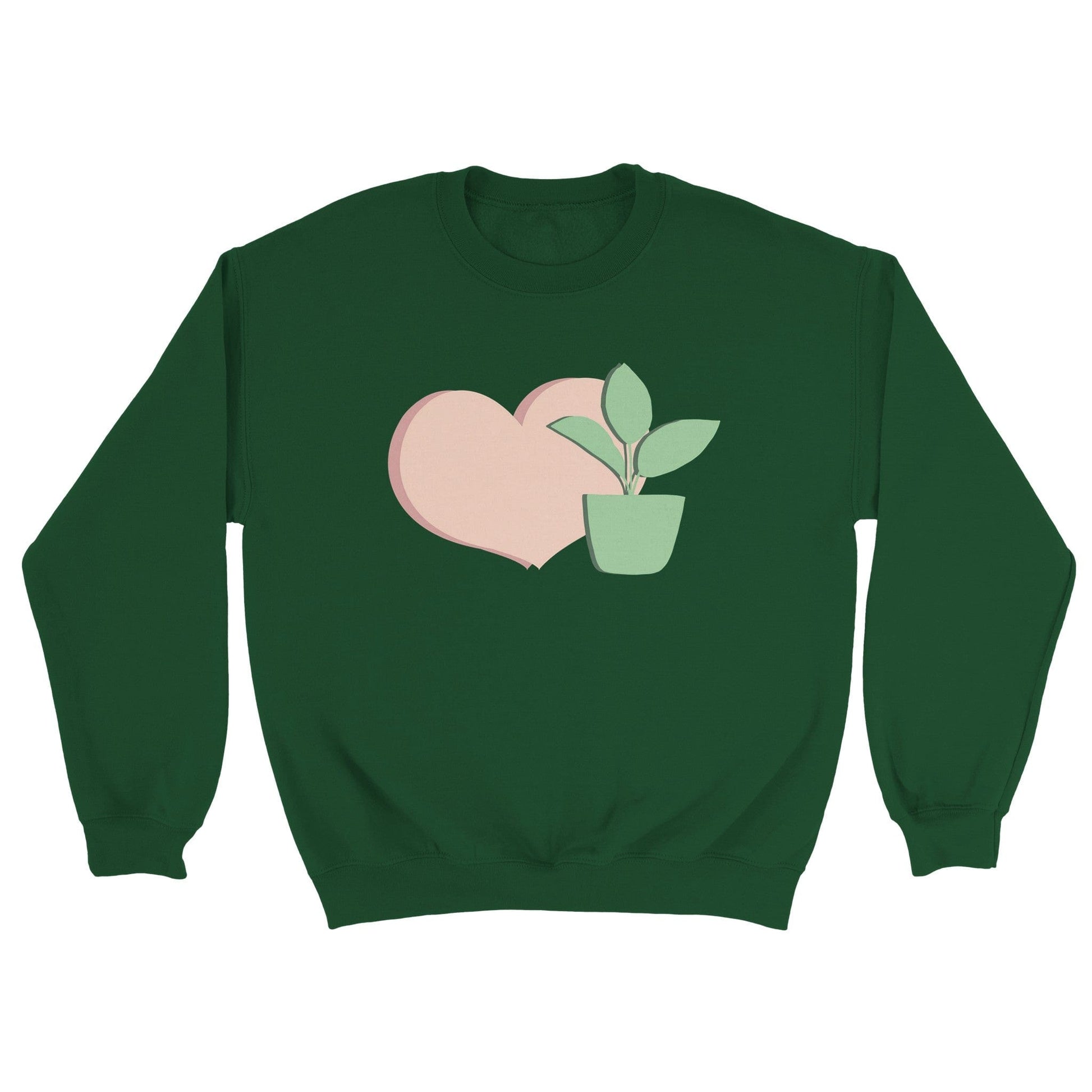 Grow Happy Gifts  Heart & Plant Crewneck Sweatshirt Forest Green / S