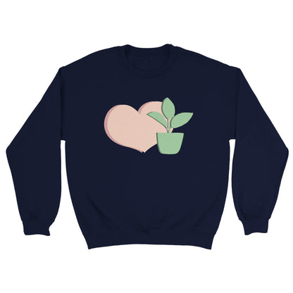 Grow Happy Gifts  Heart & Plant Crewneck Sweatshirt Navy / S