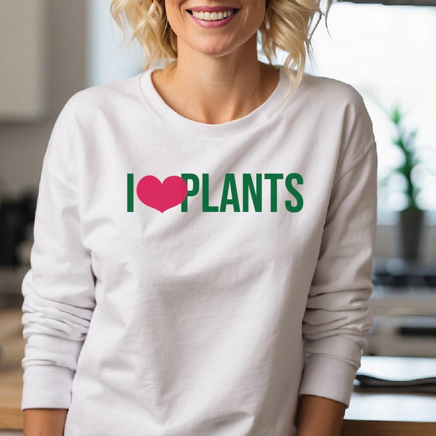 Grow Happy Gifts  I Heart Plants Sweatshirt White / S