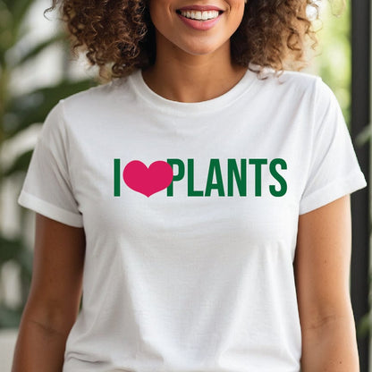 Grow Happy Gifts  I Heart Plants T-shirt White / S