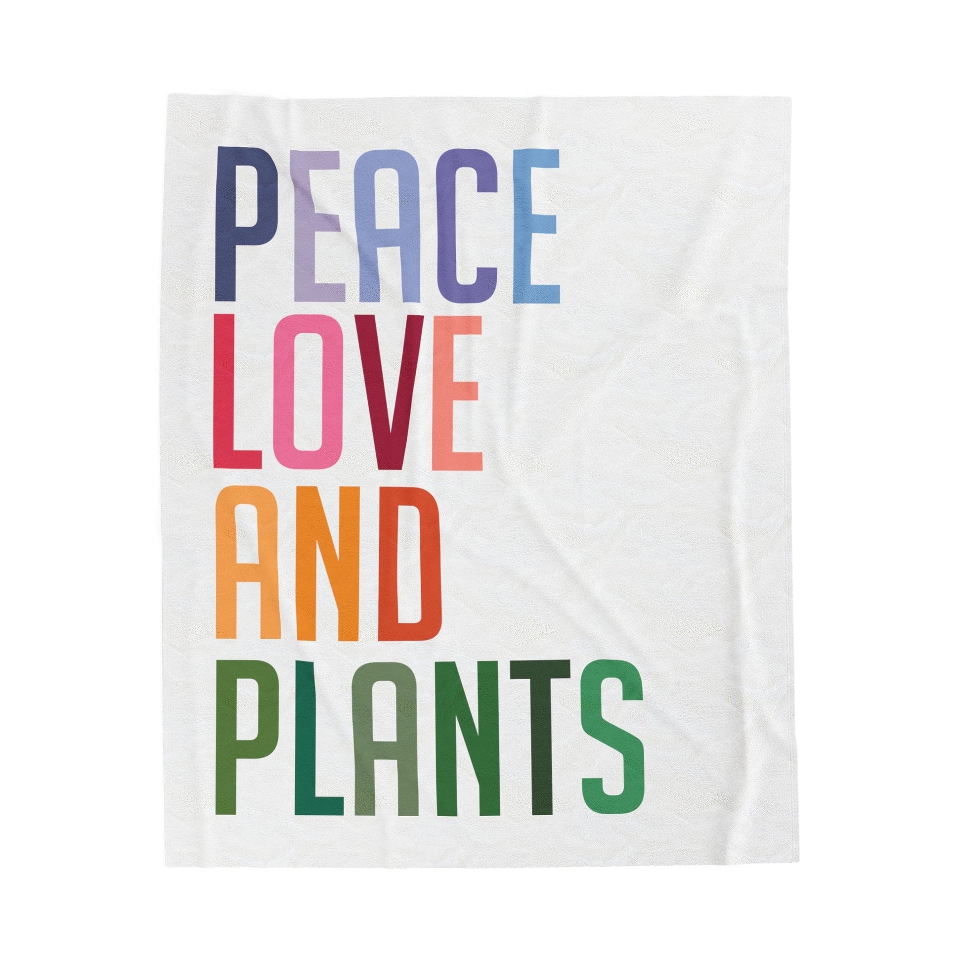 Grow Happy Gifts  Peace, Love, and Plants Blanket 50" × 60"
