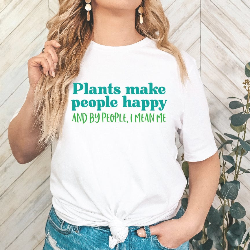 Grow Happy Gifts  Plants Make People Happy T-shirt White / S