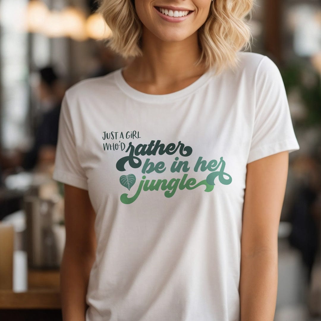 Grow Happy Gifts  Rather be In Her Jungle T-shirt White / S