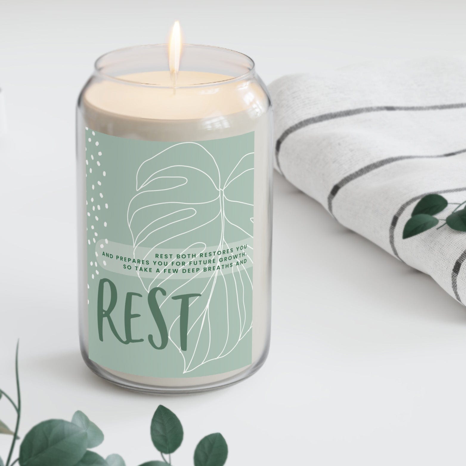 Grow Happy Gifts  "Rest" Scented Candle Sea Breeze / 13.75oz