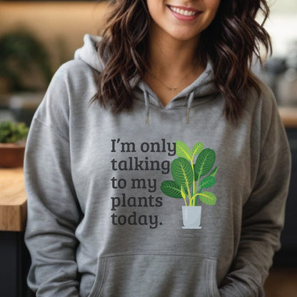 Grow Happy Gifts  Talking to Plants Hoodie Sports Grey / S