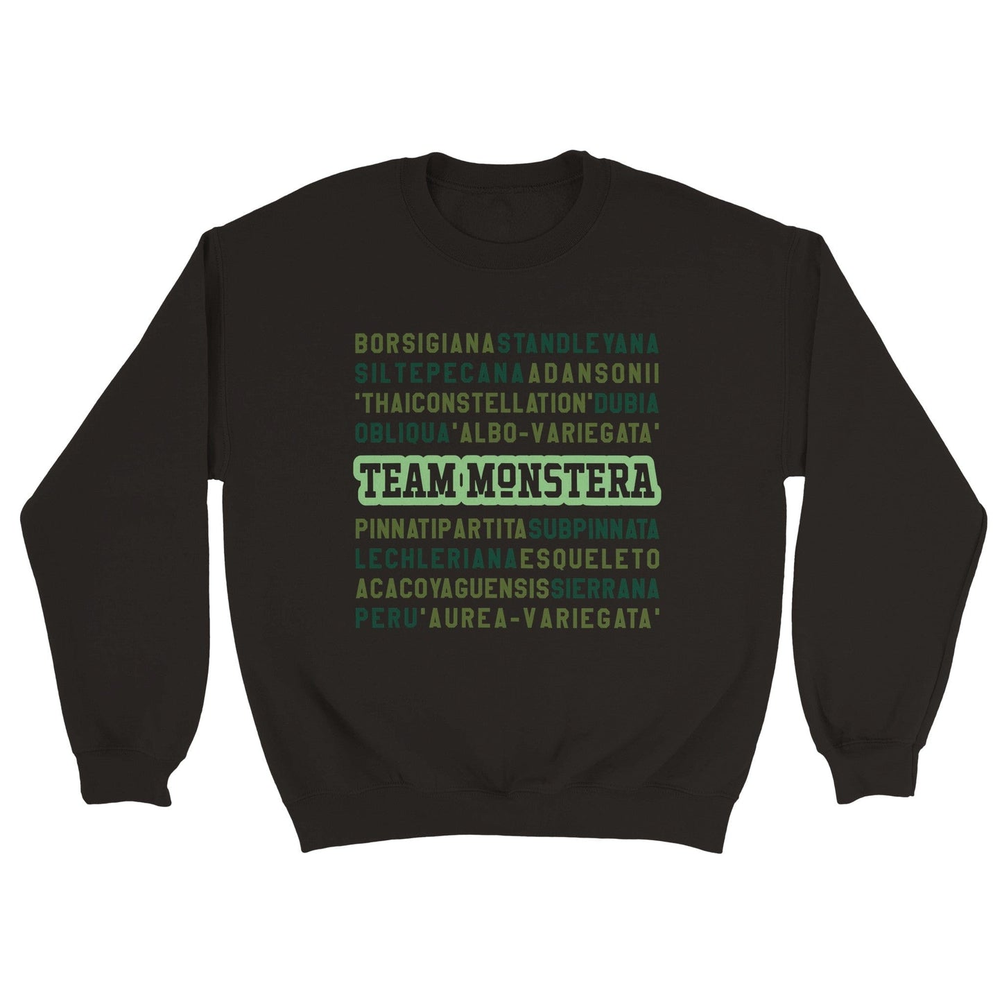 Grow Happy Gifts  Team Monstera Crewneck Sweatshirt Black / S