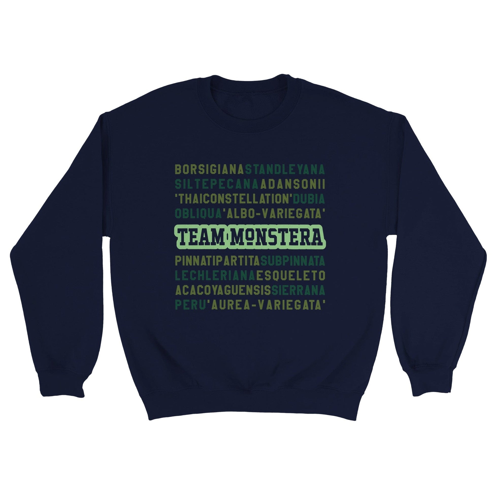 Grow Happy Gifts  Team Monstera Crewneck Sweatshirt Navy / S