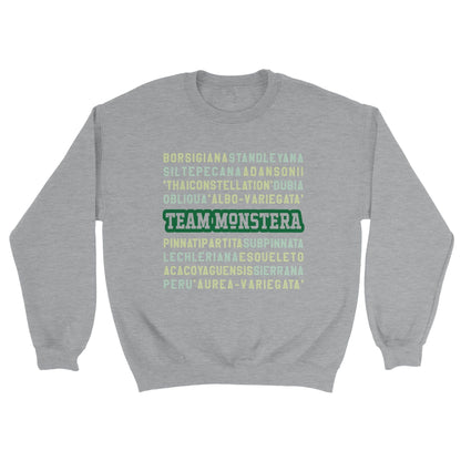 Grow Happy Gifts  Team Monstera Crewneck Sweatshirt Sports Grey / S