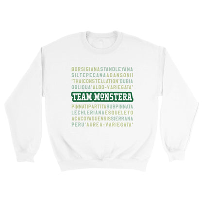 Grow Happy Gifts  Team Monstera Crewneck Sweatshirt White / S