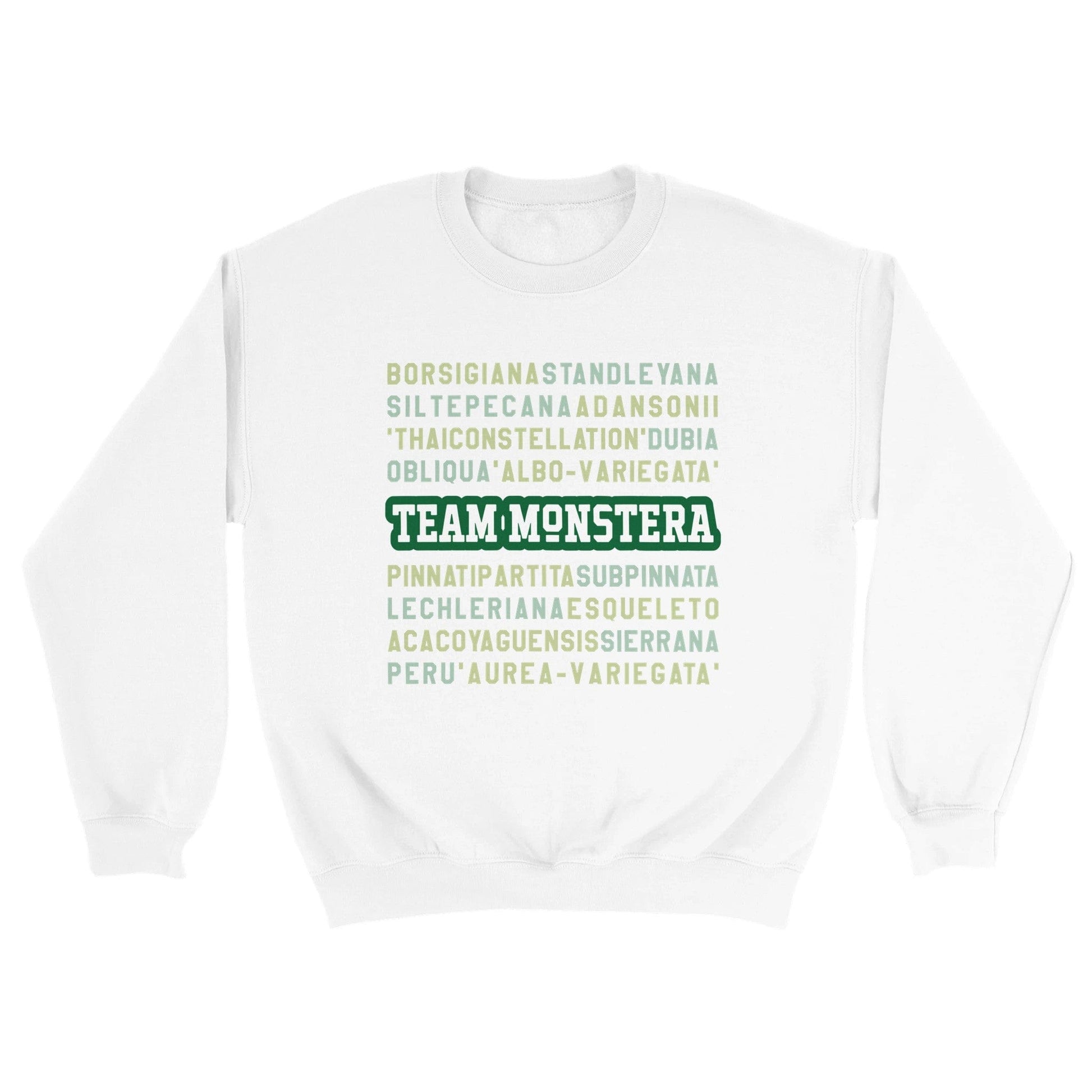 Grow Happy Gifts  Team Monstera Crewneck Sweatshirt White / S